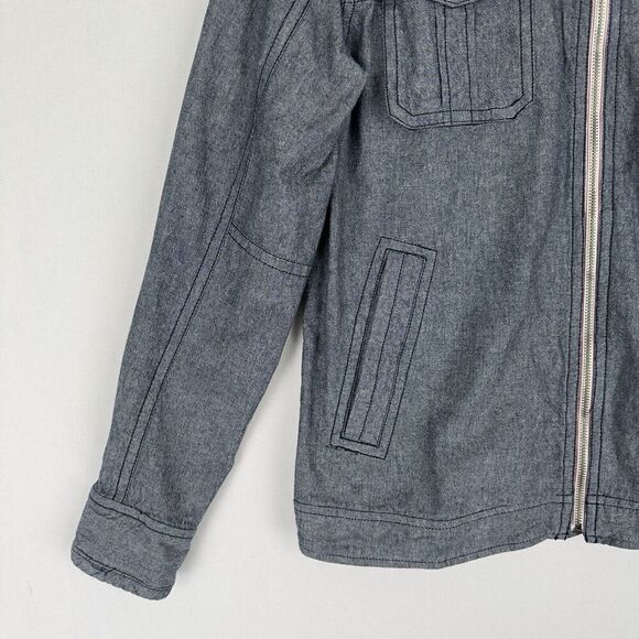 Fossil Jacket Mens‎ Large Blue Chambray Full Zip Lightweight Classic Neutral NEW - Picture 6 of 16